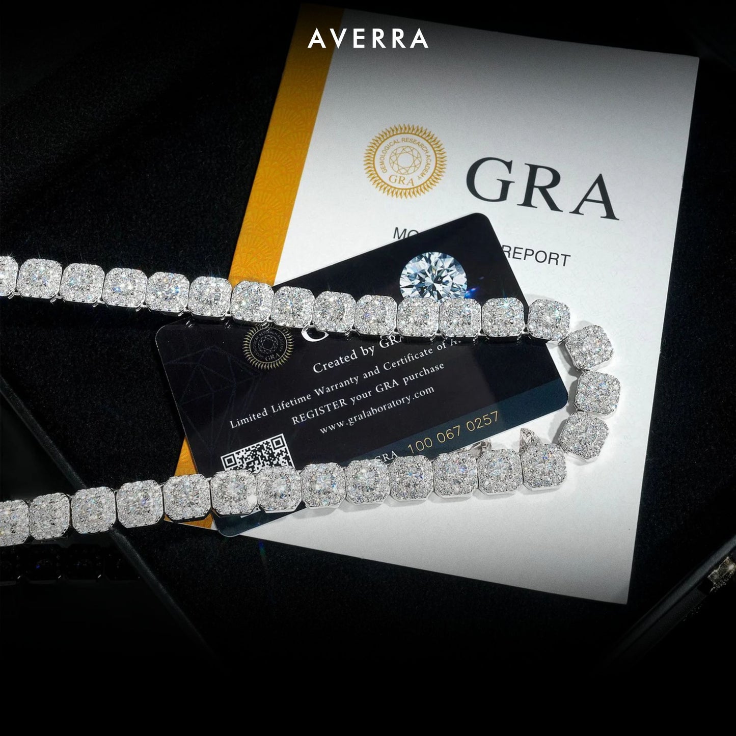 Moissanite Clustered Tennis Chain 14K Gold