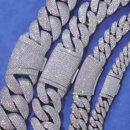 Moissanite Miami Cuban Link Chain 14K Gold (All Sizes)