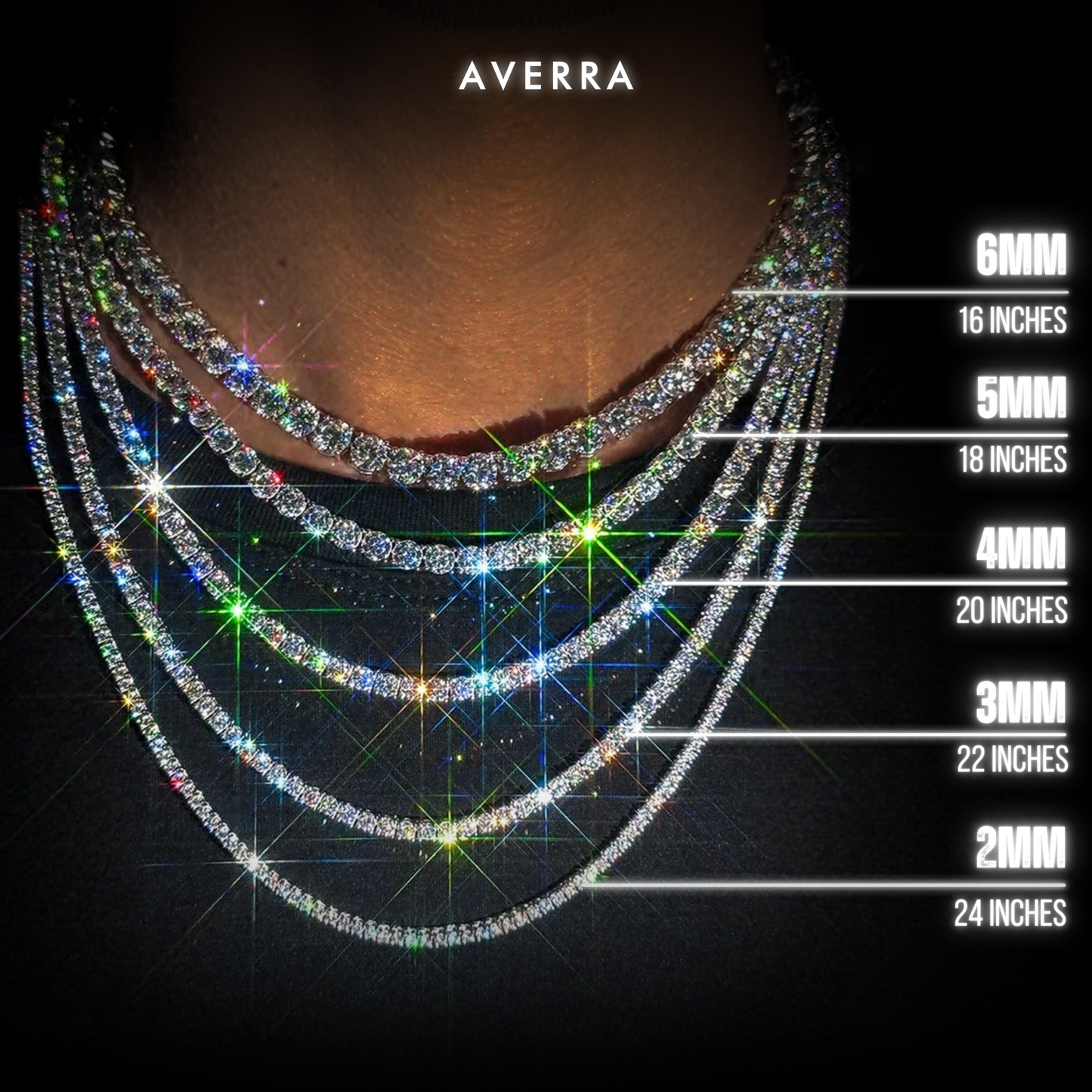 Moissanite Tennis Chain 14K Gold (All Sizes)