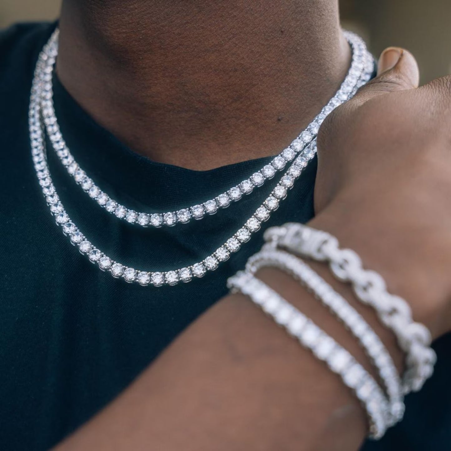 Moissanite Tennis Chain 14K Gold (All Sizes)